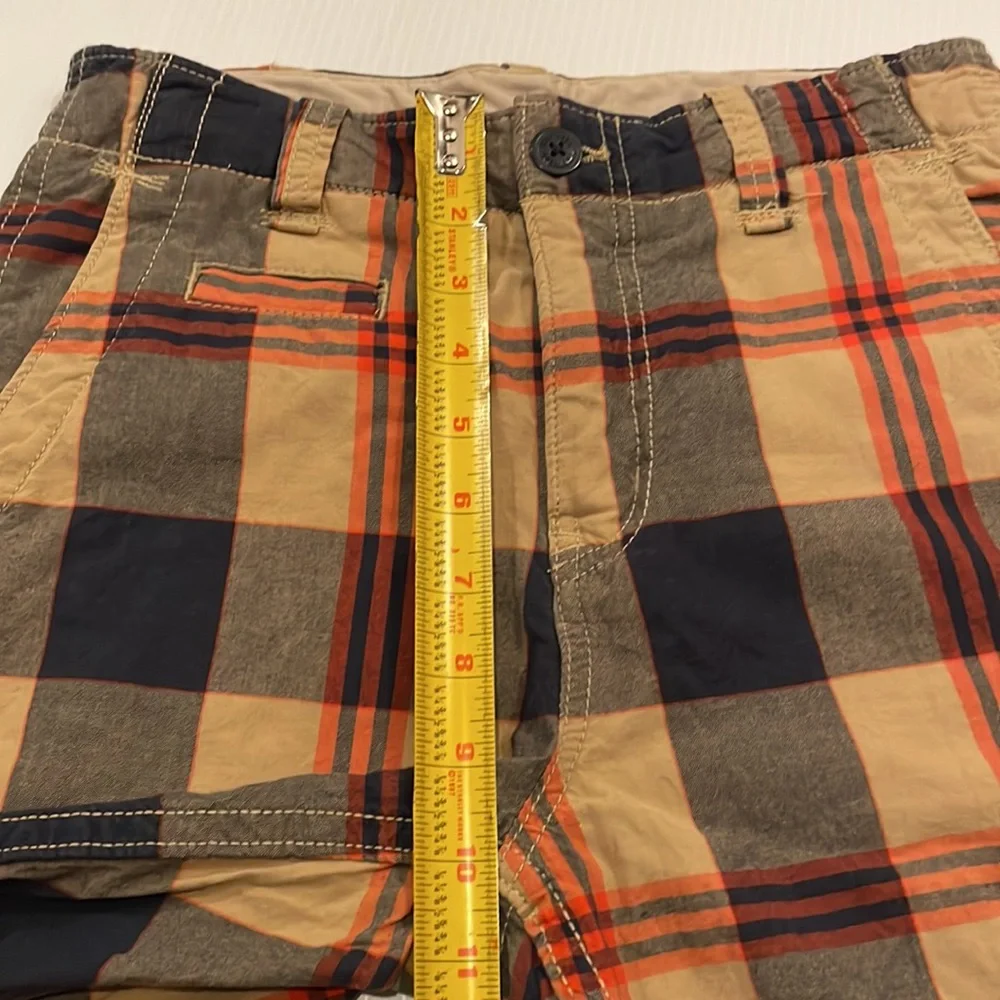 Gap kids blue, tan and orange preppy plaid walking shorts, size 12